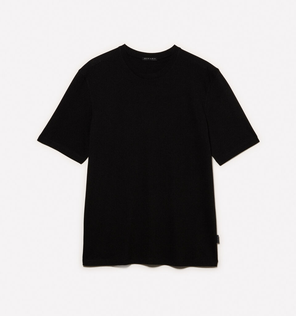 T-shirt a maniche corte regular fit nera - t-shirt a manica corta da uomo - Nero | Sisley image number 5
